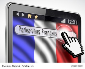tablette et drapeau Français : parlez-vous français