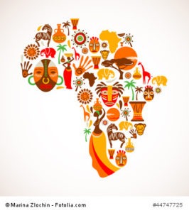 Map of Africa with vector icons
